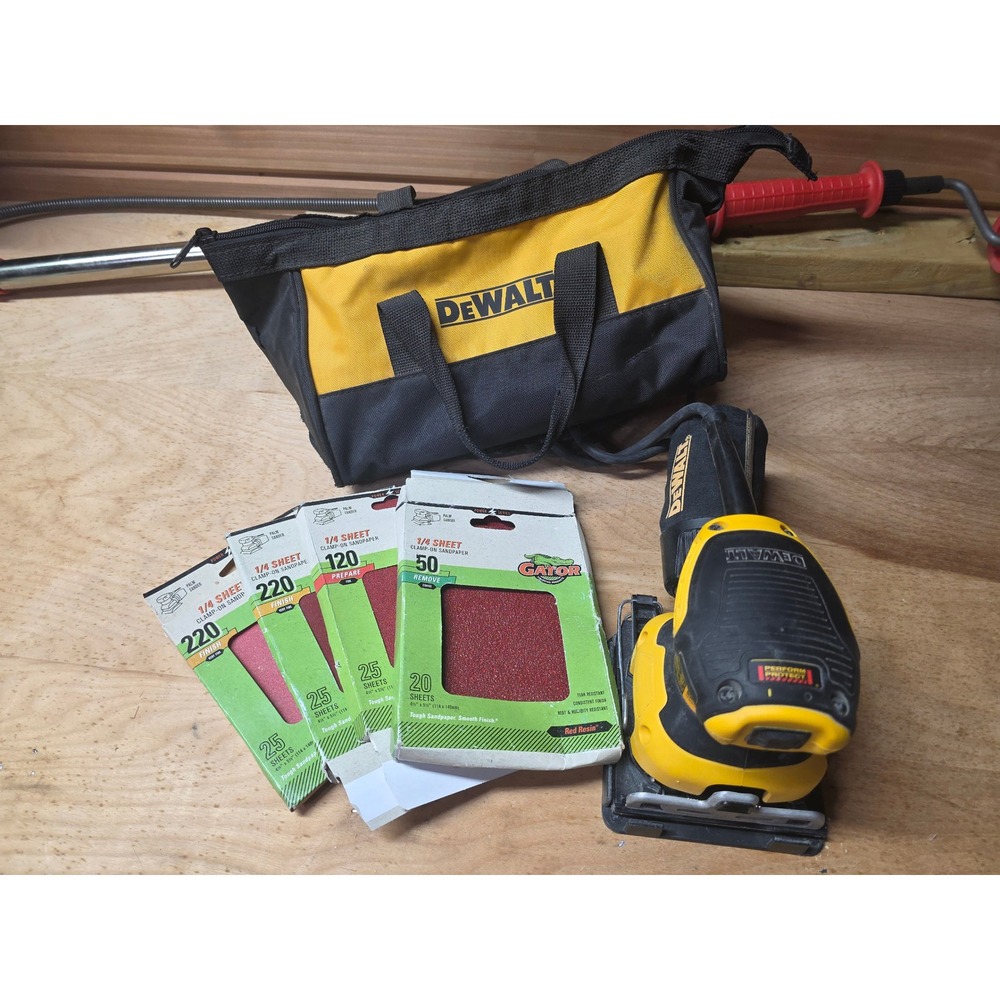 Dewalt DWE6411 1/4 Sheet Palm Sander Corded Kit with Bag and Sandpaper